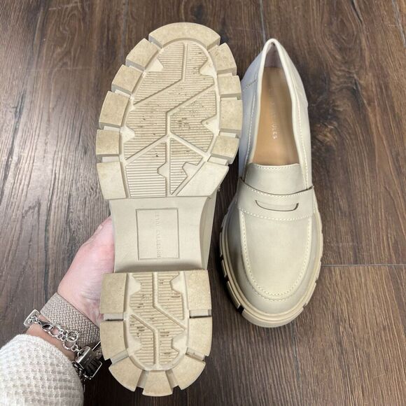 Sincerely Jules Dylan Y2K Chunky Womens Slip On Loafers Beige Size 9.5 - Picture 4 of 6